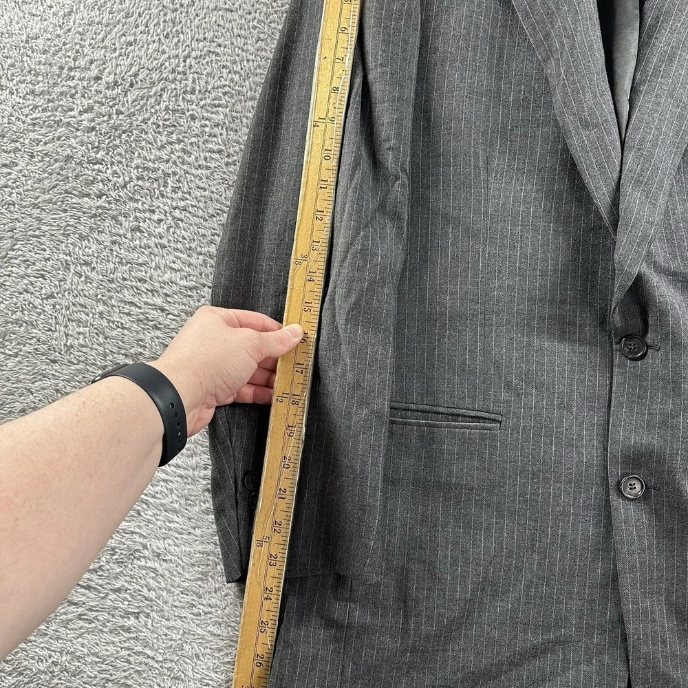 VINTAGE Brooks Brothers Pin‎ Stripe Blazer Jacket Gray Made in USA Medium